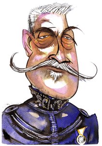 Ferdinand Foch-Fransız Marshall (1851-1929); renkli karikatür by Neale Osborne